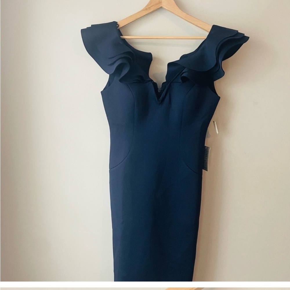 Eliza J Ruffled Cap Sleeve Bodycon Dress - Picture 3 of 5